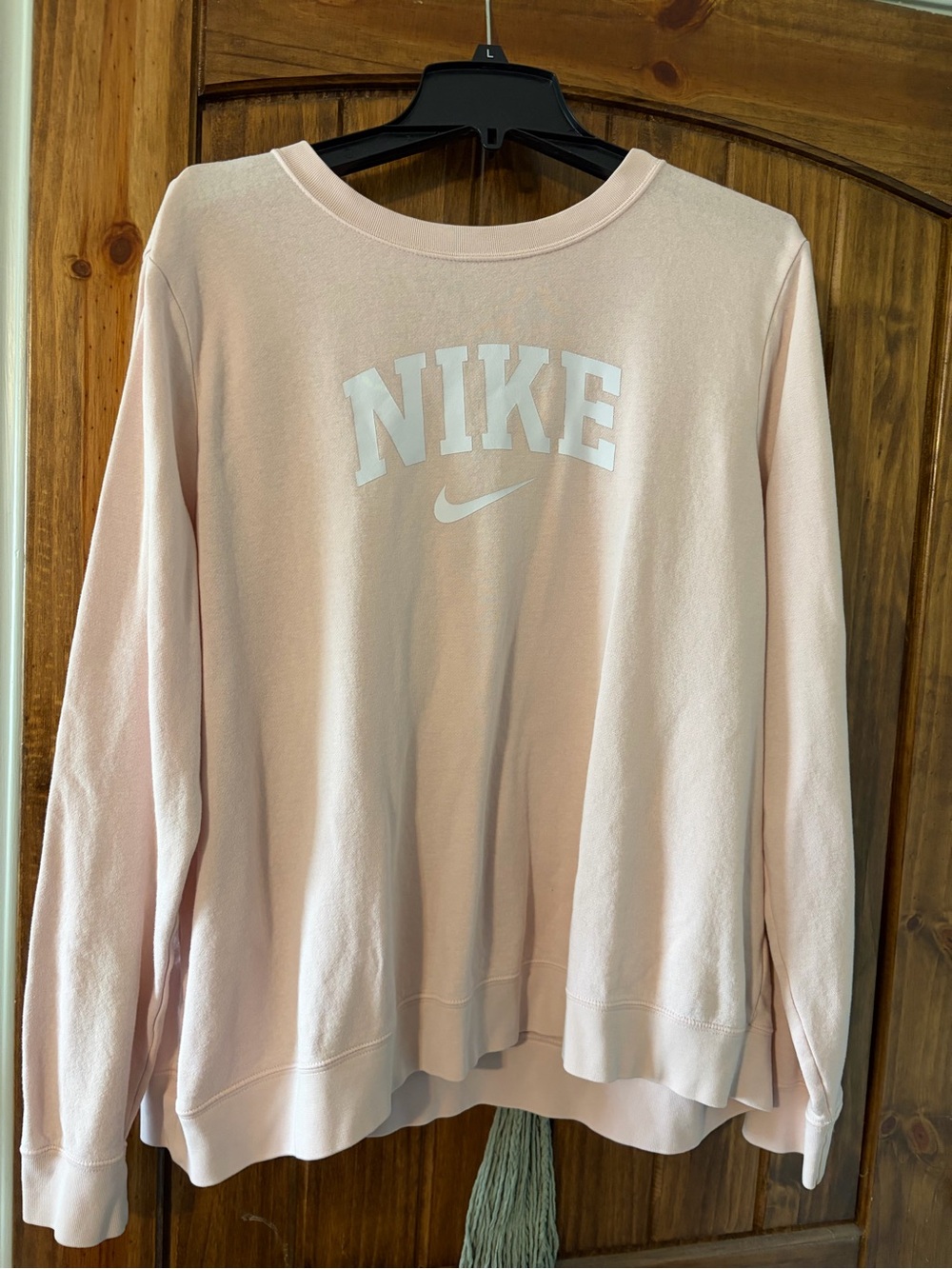 Nike Light Pink Pullover Sweatshirt with White Logo
